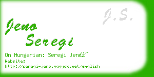 jeno seregi business card